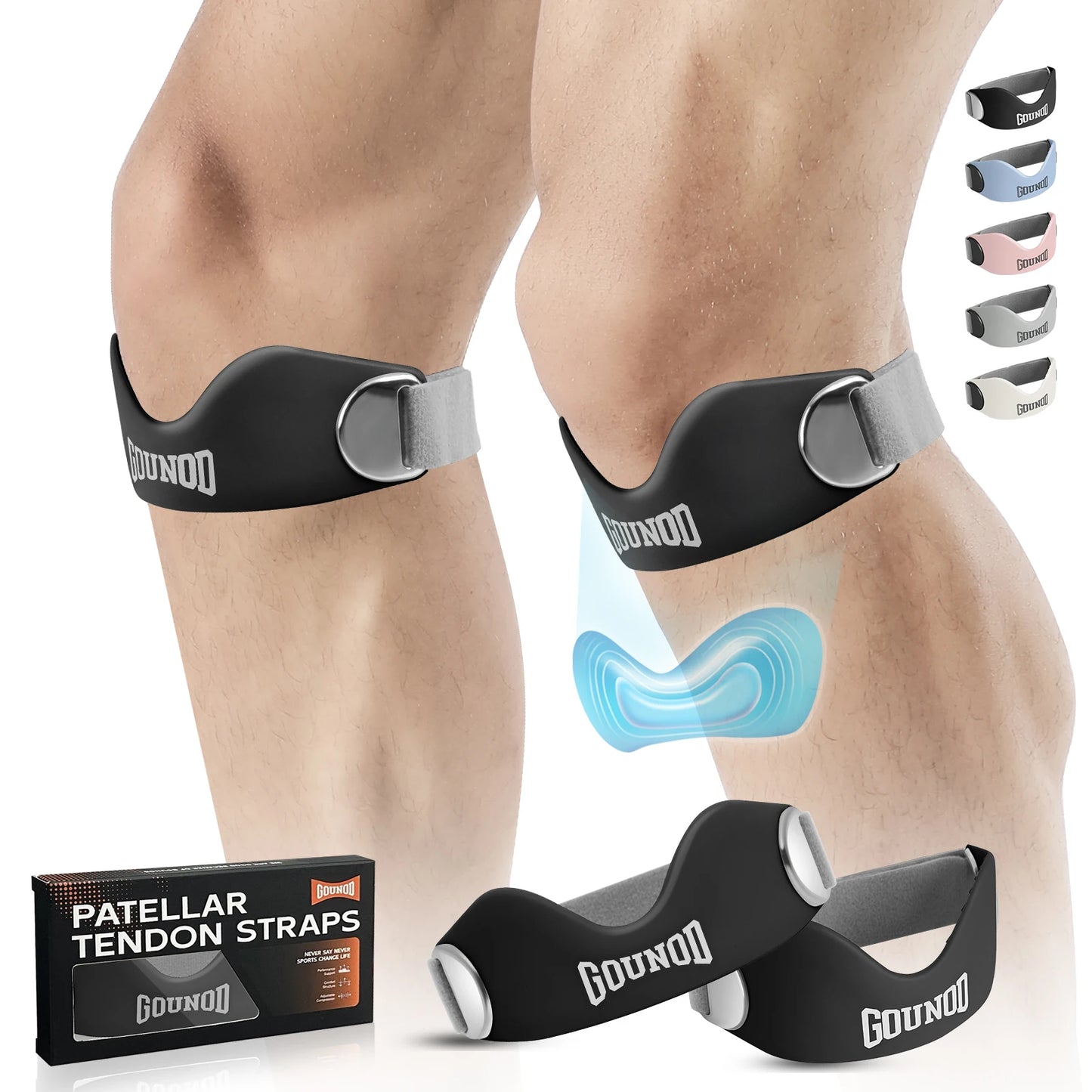 GOUNOD Silicone Patellar Tendon Support Knee Brace For Pain Relief