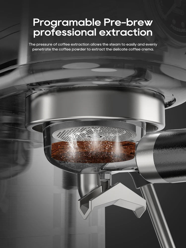 HiBREW 20 Bar Semi Automatic Espresso Machine Temperature Adjustable