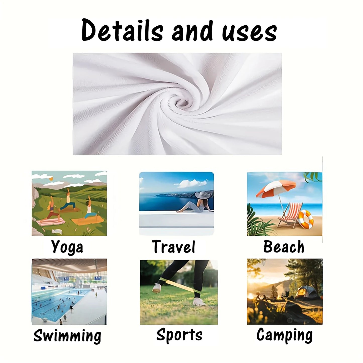 Microfiber Beach Towel For Swimming Camping Yoga Bath Sports