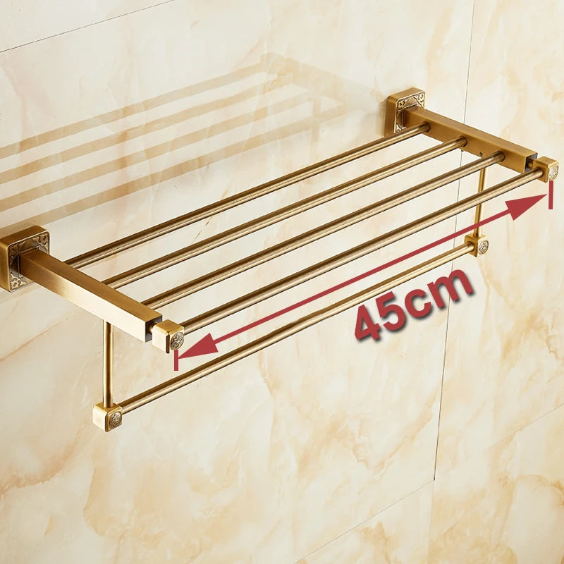 HOTAAN Aluminum Wall Mounted Square Towel Rack Bathroom Accessory