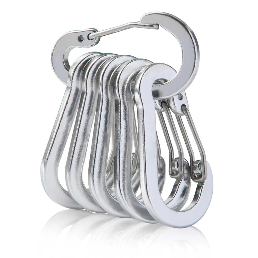 6 Pack Outdoor Carabiner Keychain Clips For Hiking And Backpacking