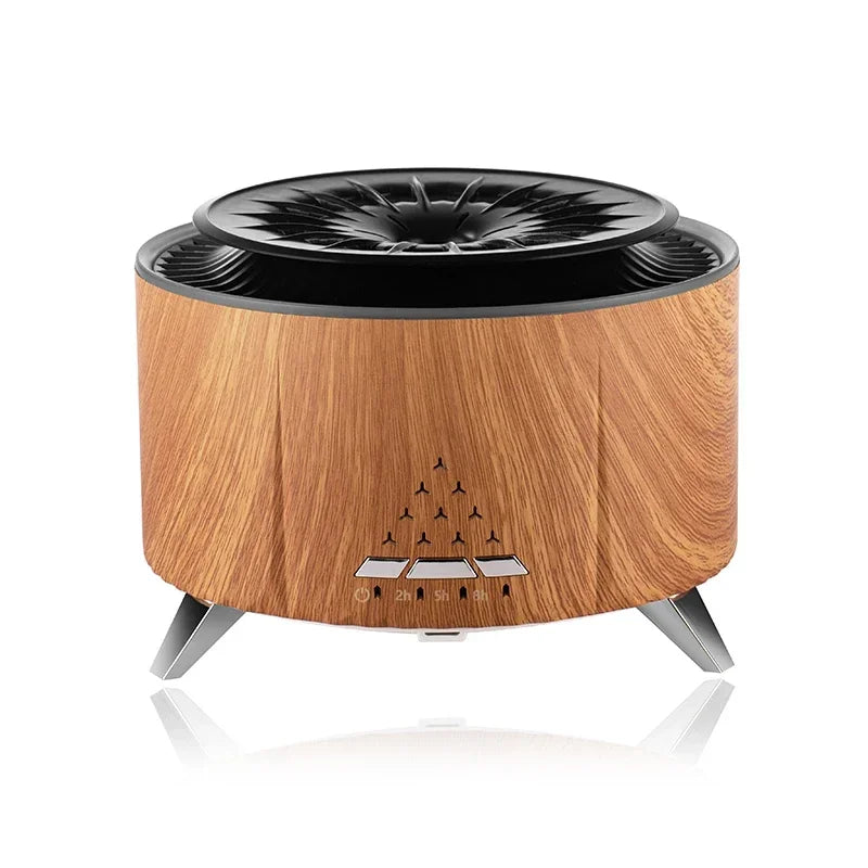 Flame Aroma Diffuser with White Noise Volcanic Lava Large Humidifier Jellyfish Mist Style Essential Oil Diffuser 3 Speed Modes