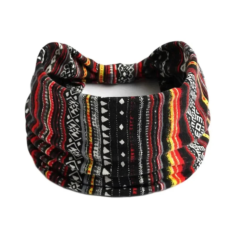 Bohemian Yoga Hairpie Sweat Absorbing Elastic Cotton Headband For Women