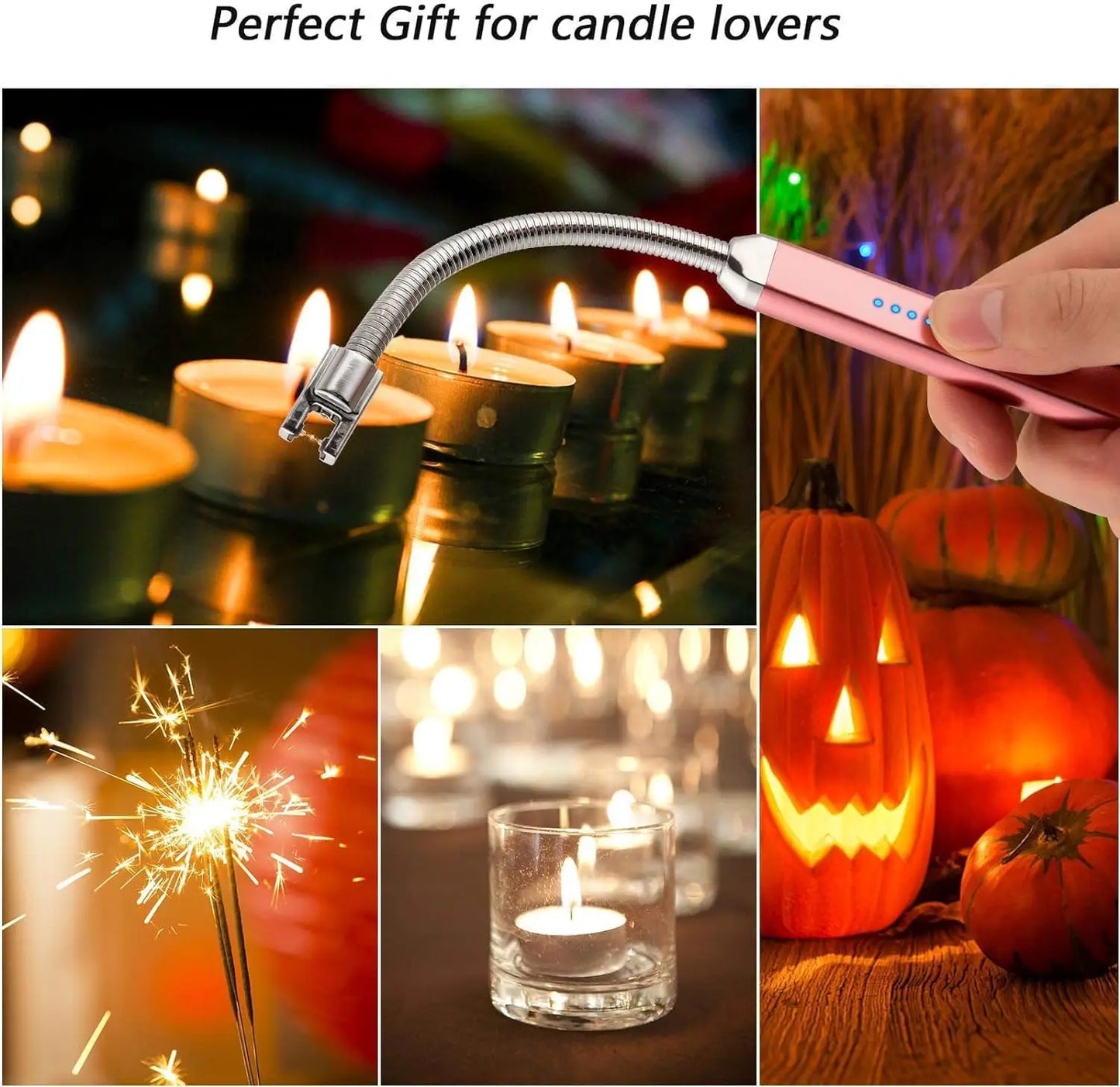 2-Pack USB Rechargeable Windproof Candle Lighters Perfect Gift