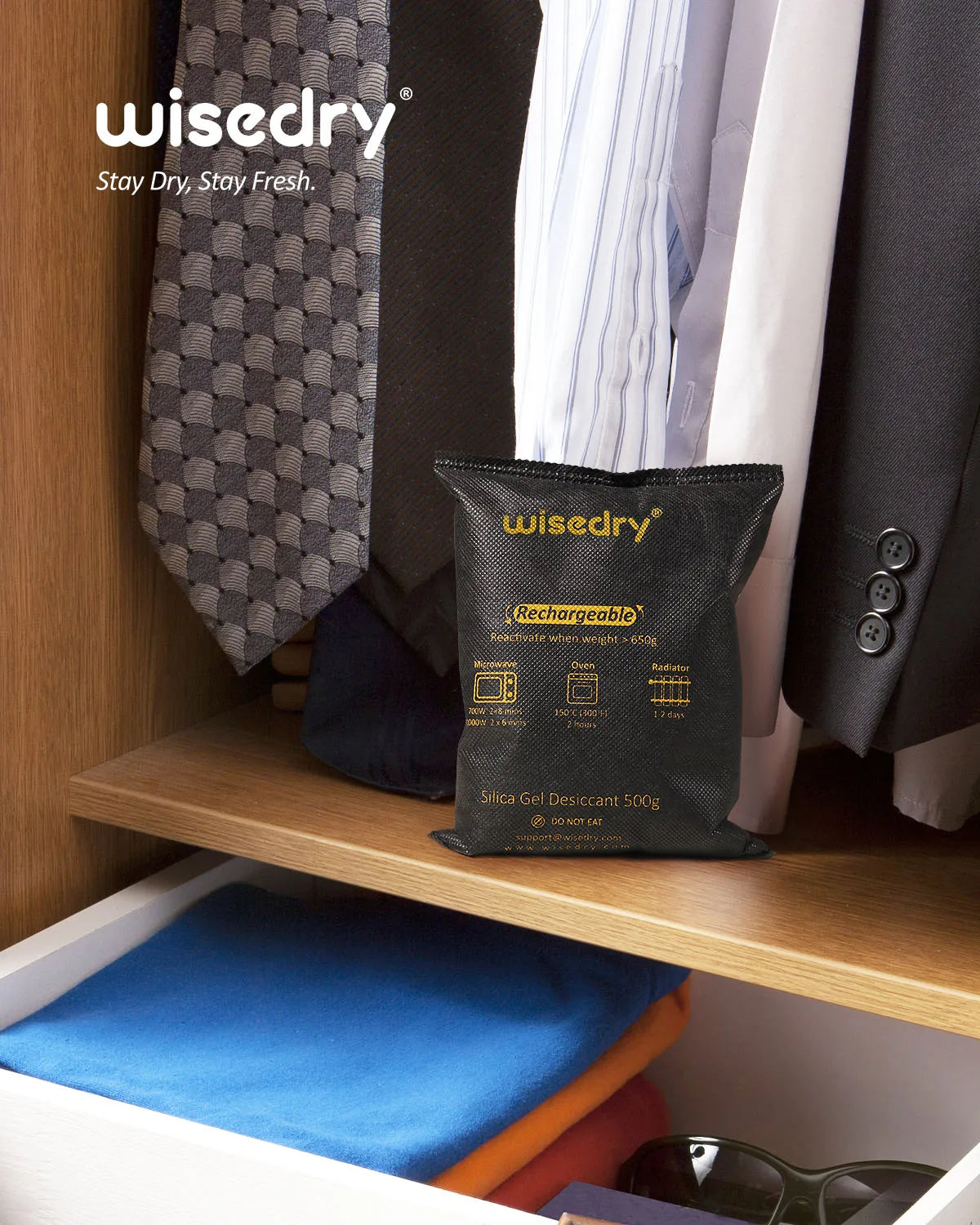 Wisedry Silica Gel Car Dehumidifier Bags GZB5002 Microwave