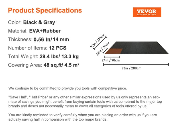 Interlocking EVA Foam Rubber Gym Floor Mats Waterproof