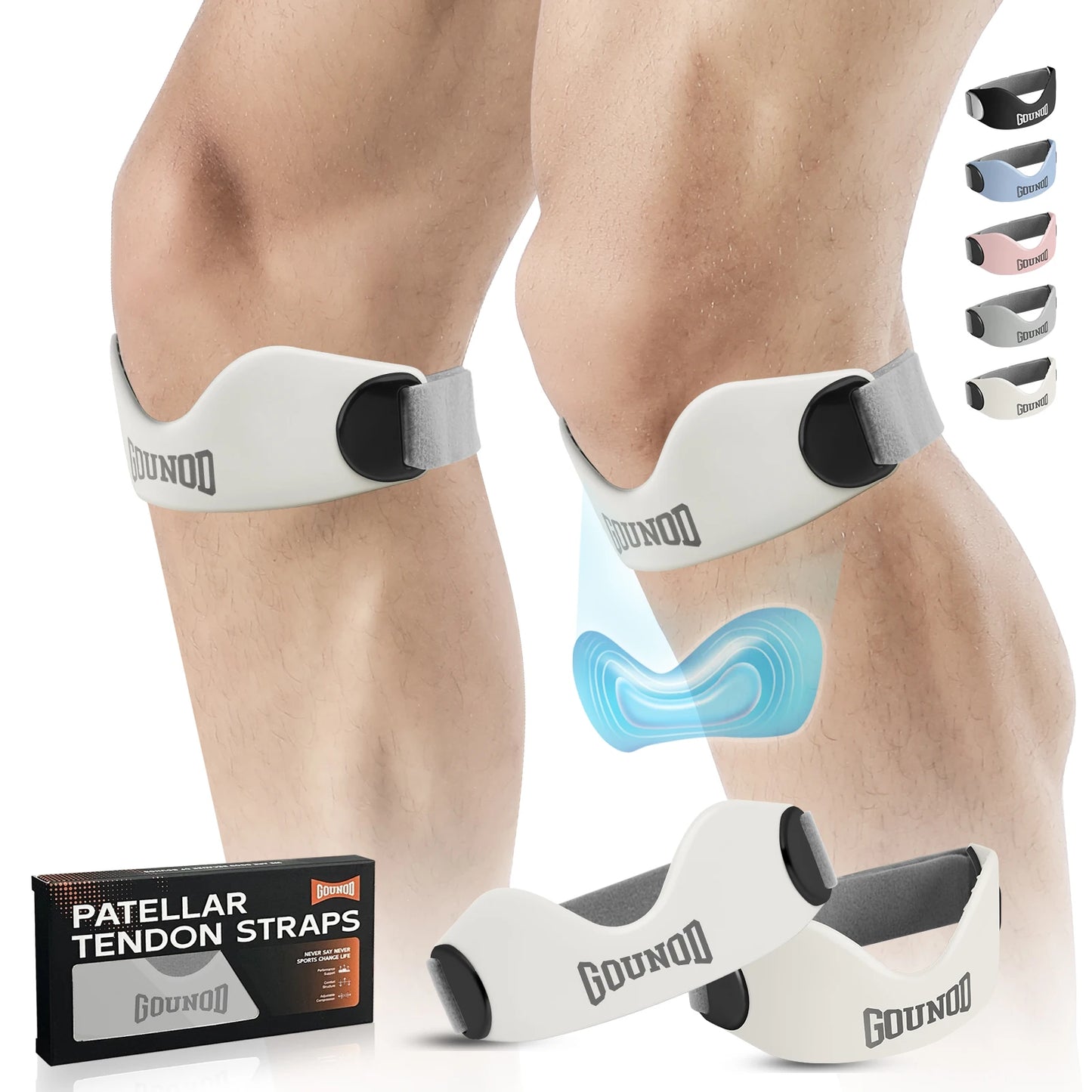GOUNOD Silicone Patellar Tendon Support Knee Brace For Pain Relief
