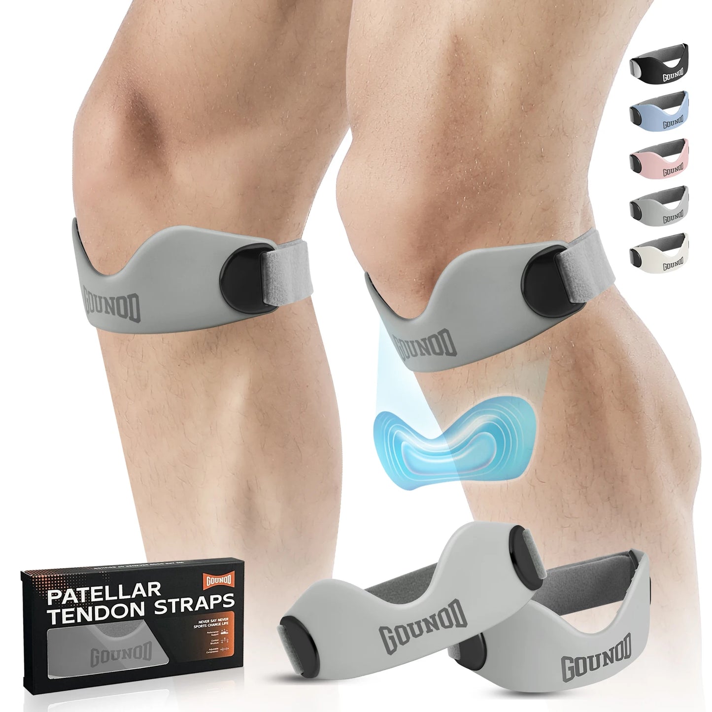 GOUNOD Silicone Patellar Tendon Support Knee Brace For Pain Relief