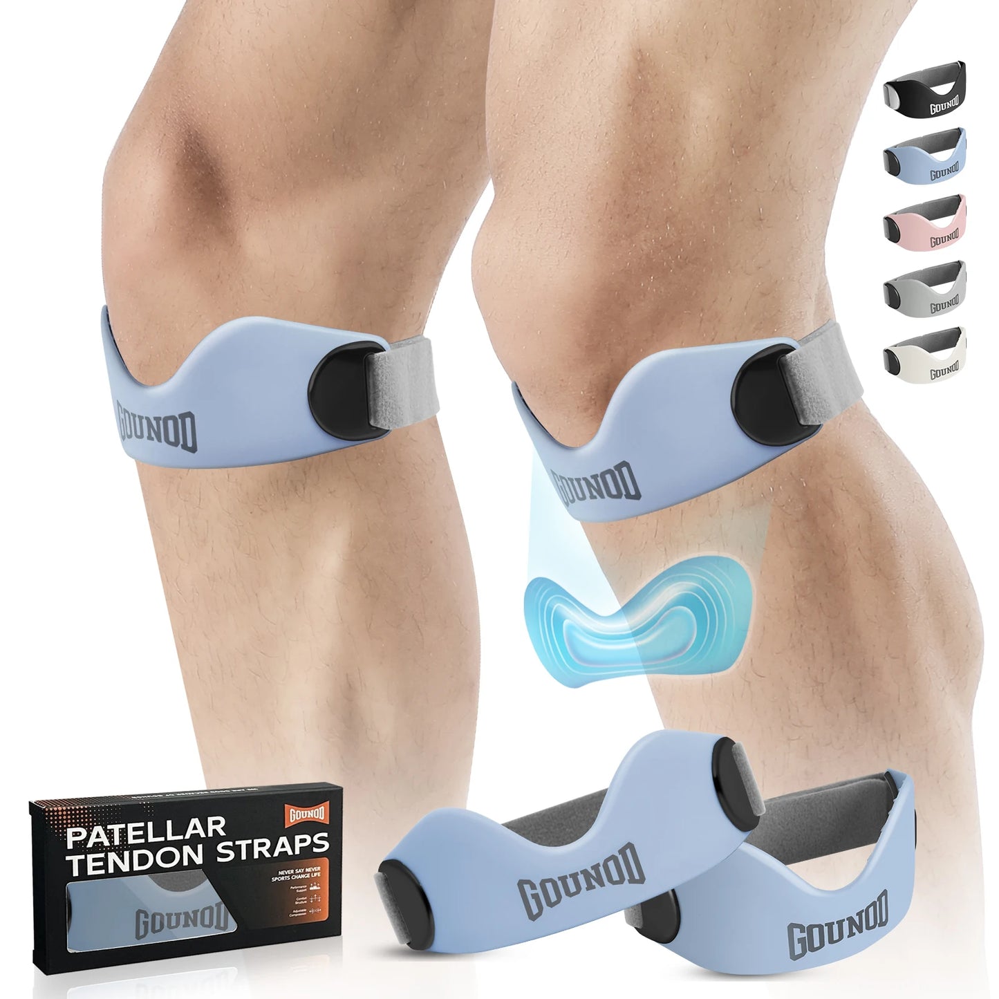 GOUNOD Silicone Patellar Tendon Support Knee Brace For Pain Relief