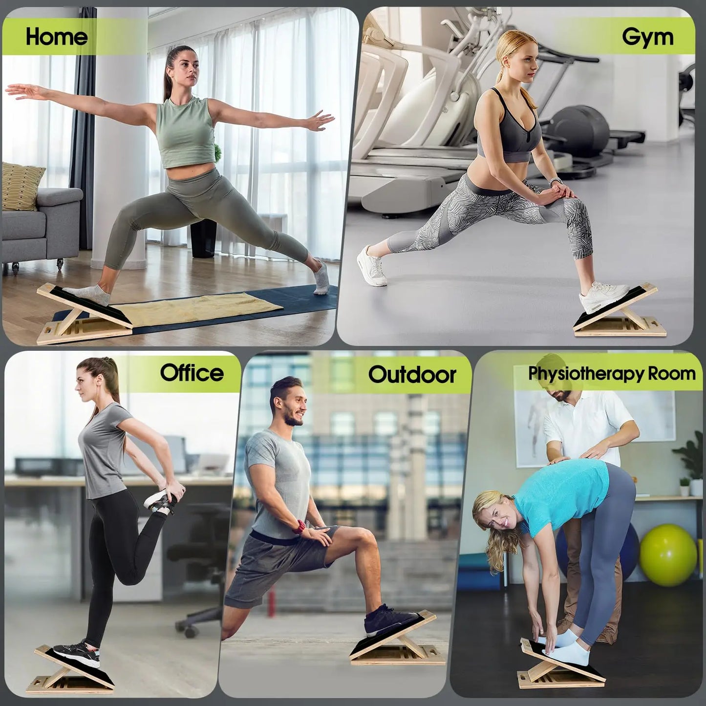 Wood Slant Board Calf Stretcher For Physical Therapy And Stretching