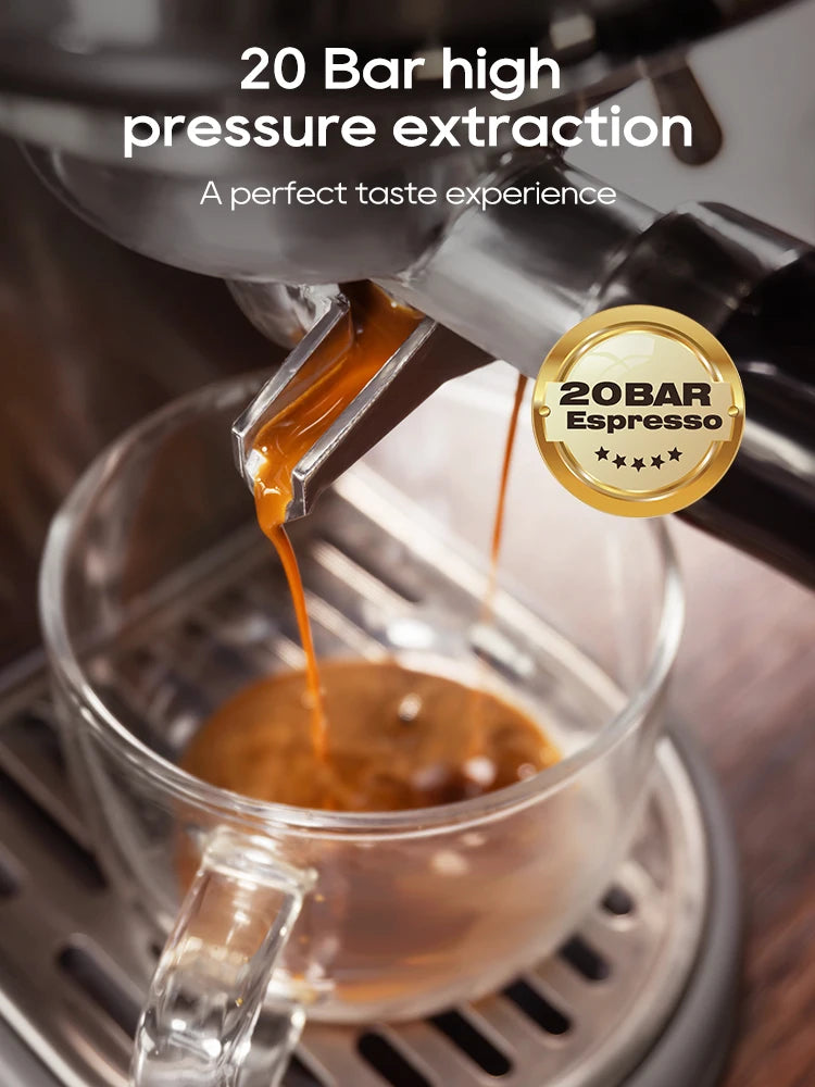 HiBREW 20 Bar Semi Automatic Espresso Machine Temperature Adjustable
