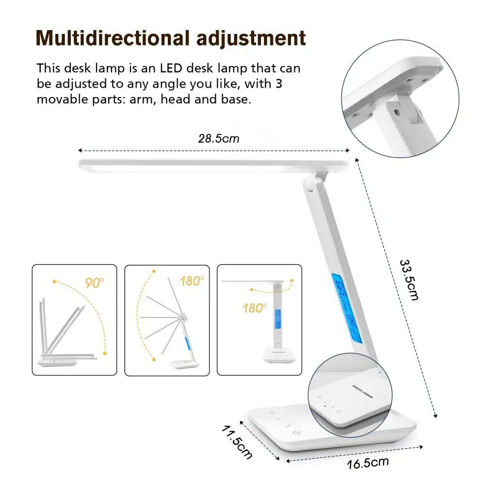 LAOPAO 10W Qi Wireless Charging LED Desk Lamp With Calendar Clock