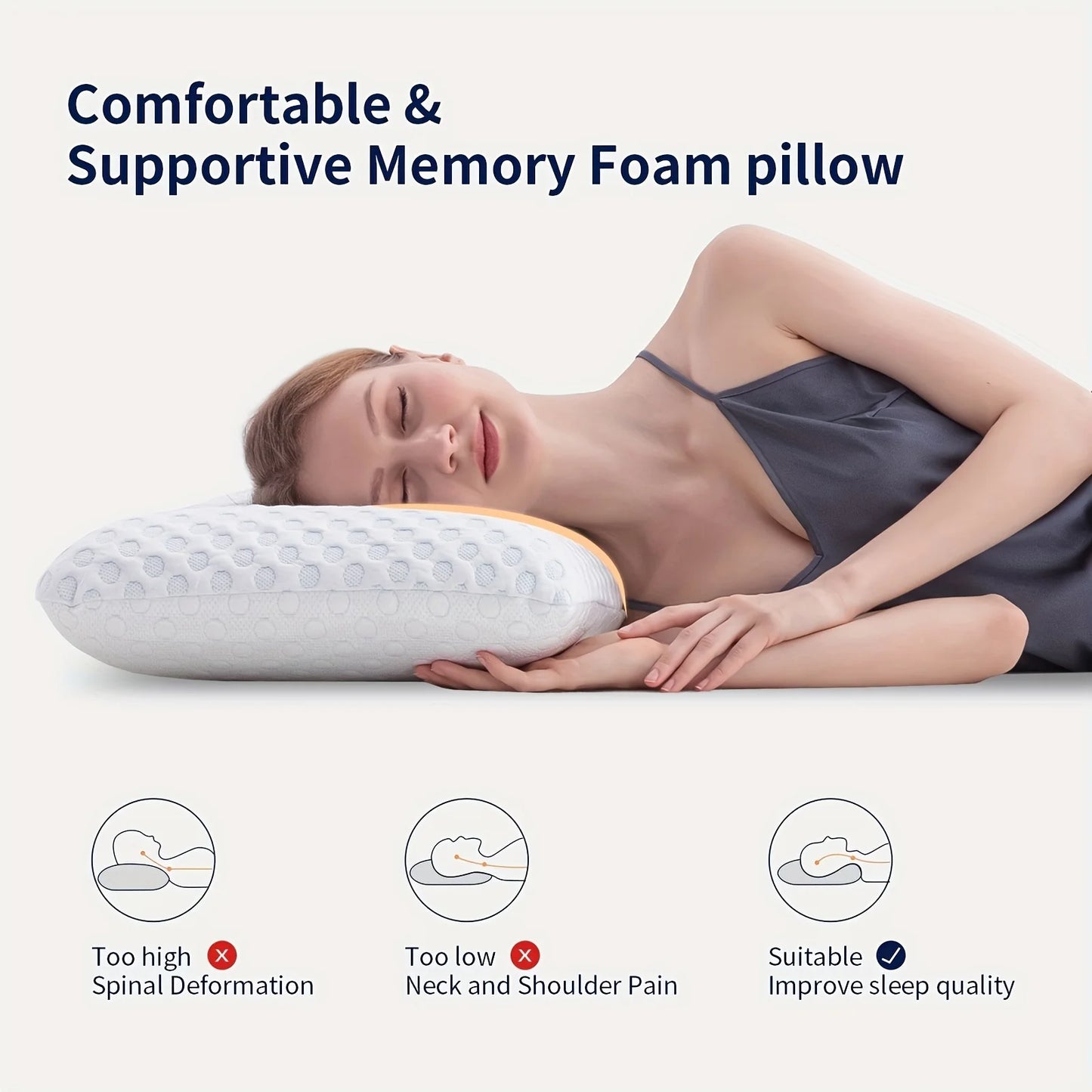 Cervical Memory Foam Pillow For Neck Strain Relief
