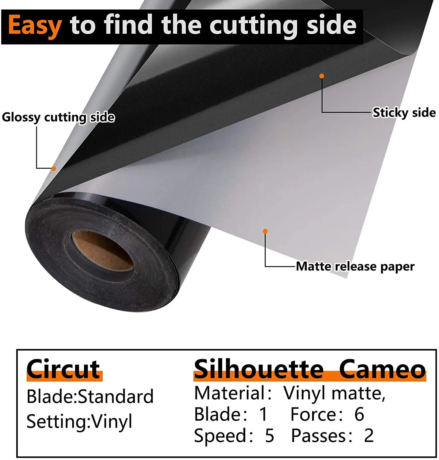 HTVRONT Glossy Permanent Adhesive Vinyl Roll for Cricut Craft Cutter