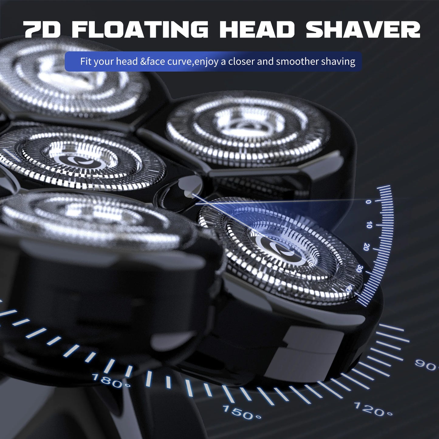 Sejoy 7D 6-In-1 Electric Razor Head Shaver With Nose Trimmer