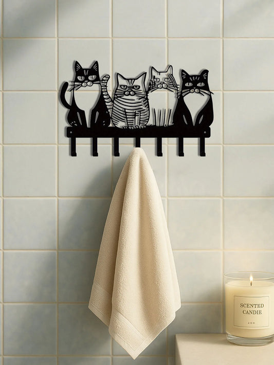 Cat Wall Hook Cute Kitty Decor Strong Metal Wall Hook
