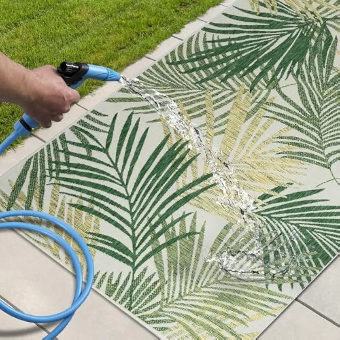 VIKAMA Summer Outdoor Non-Slip Area Rug | Machine Washable Floor Mat for Camping Picnic Terrace Deck Home Decor