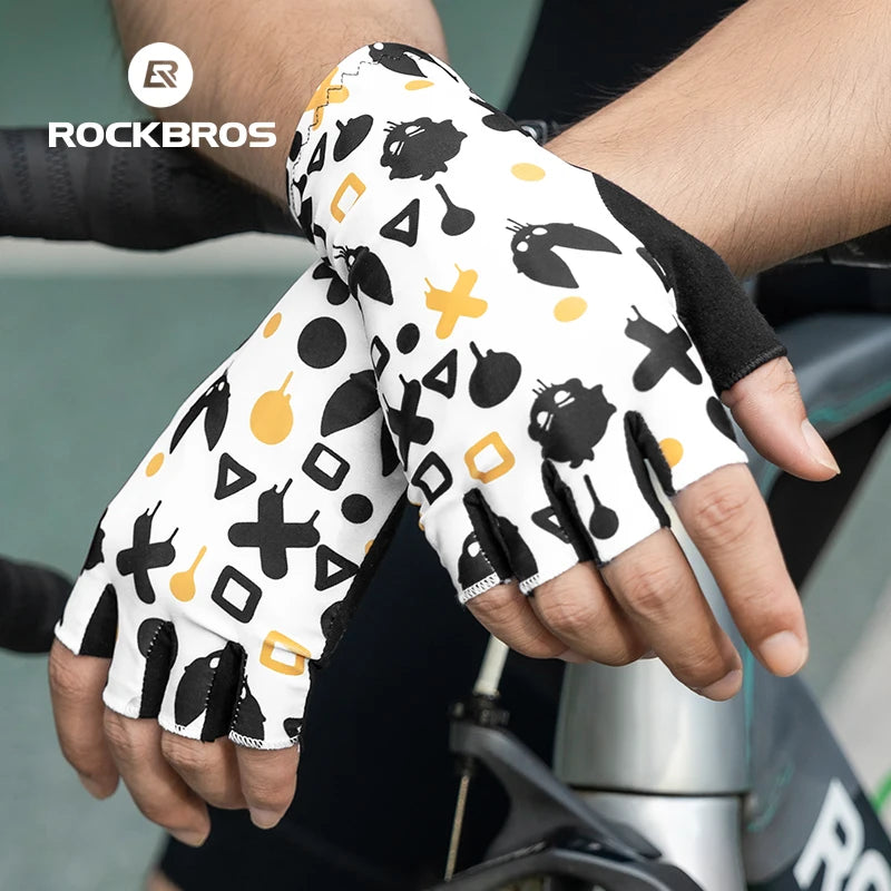 Rockbros Bicycle Half Finger Gloves Summer Breathable MTB Road Cycling