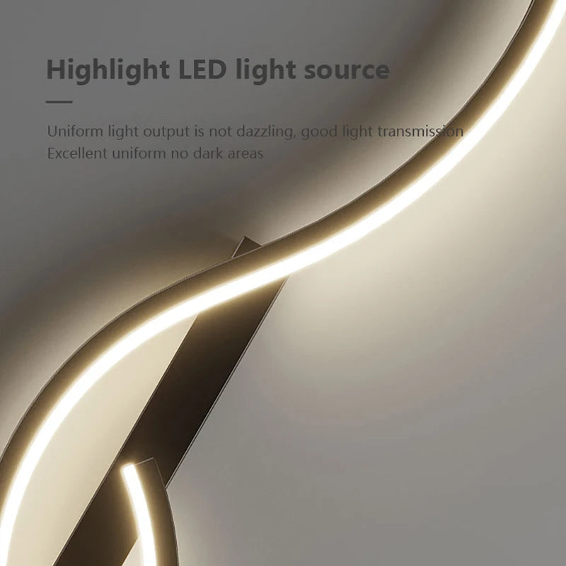 Modern LED Wall Lamp Minimalist Led Light Bedroom Bedside Long Strip Wall Sconces Living Room Sofa Home Indoor Lighting Fixture