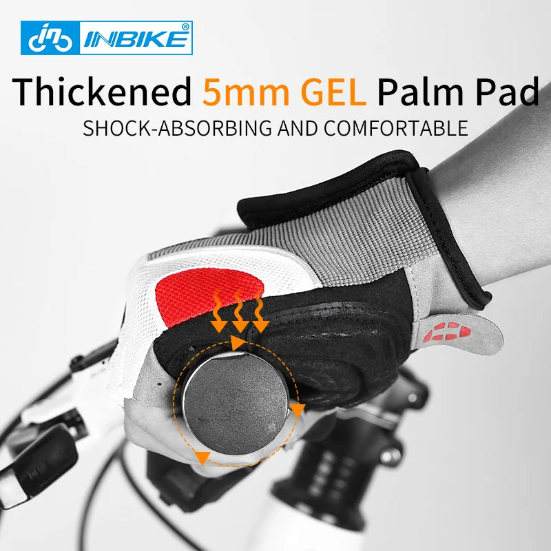 INBIKE Mens Summer Cycling Gloves Half Finger Road Shockproof Breathable
