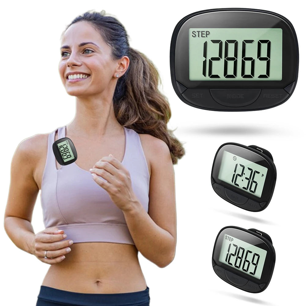 Clip On Pedometer Digital Display Step Tracker For Adults And Seniors