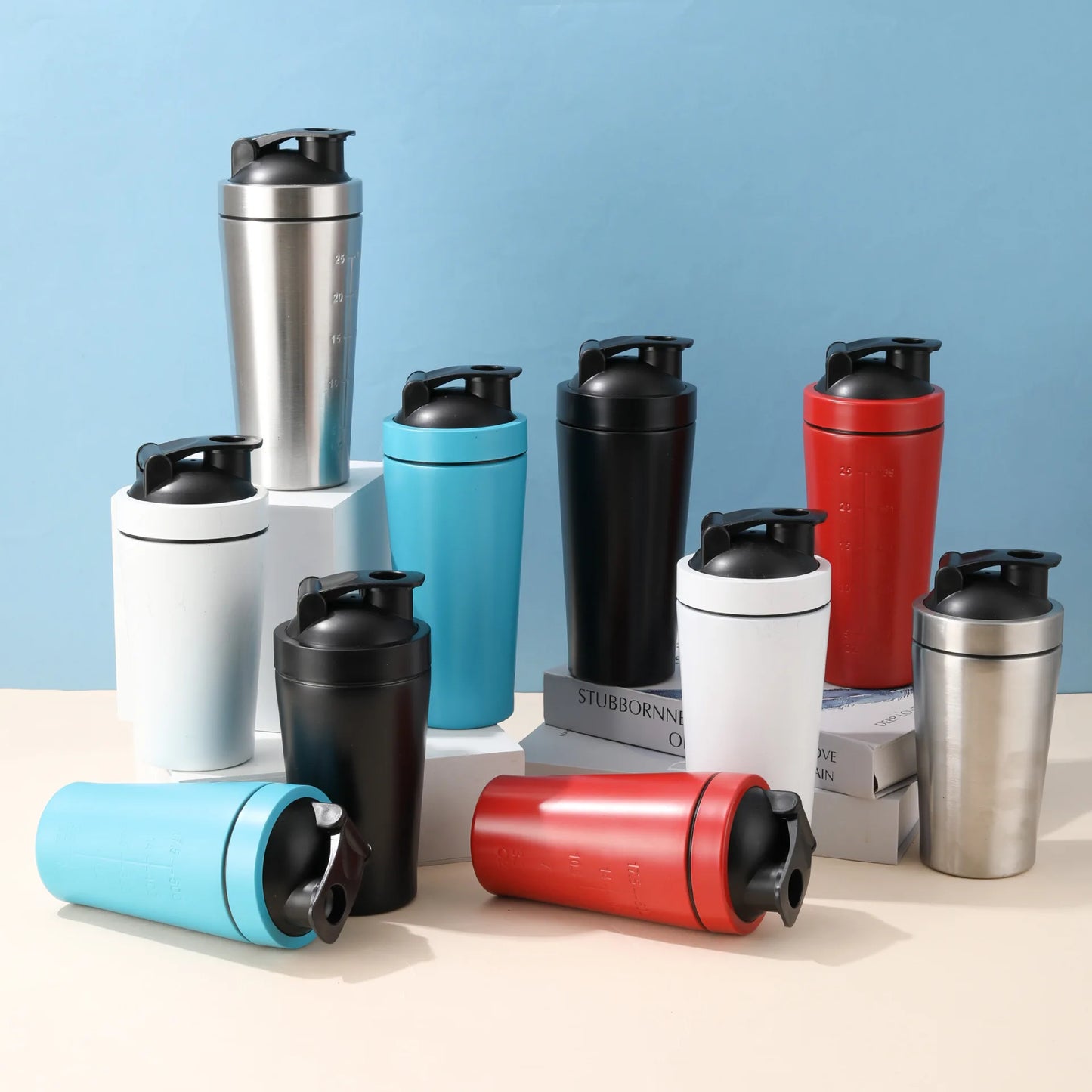 Stainless Steel Protein Shaker Cup Portable Fitness Bottle