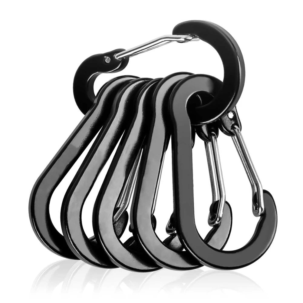 6 Pack Outdoor Carabiner Keychain Clips For Hiking And Backpacking