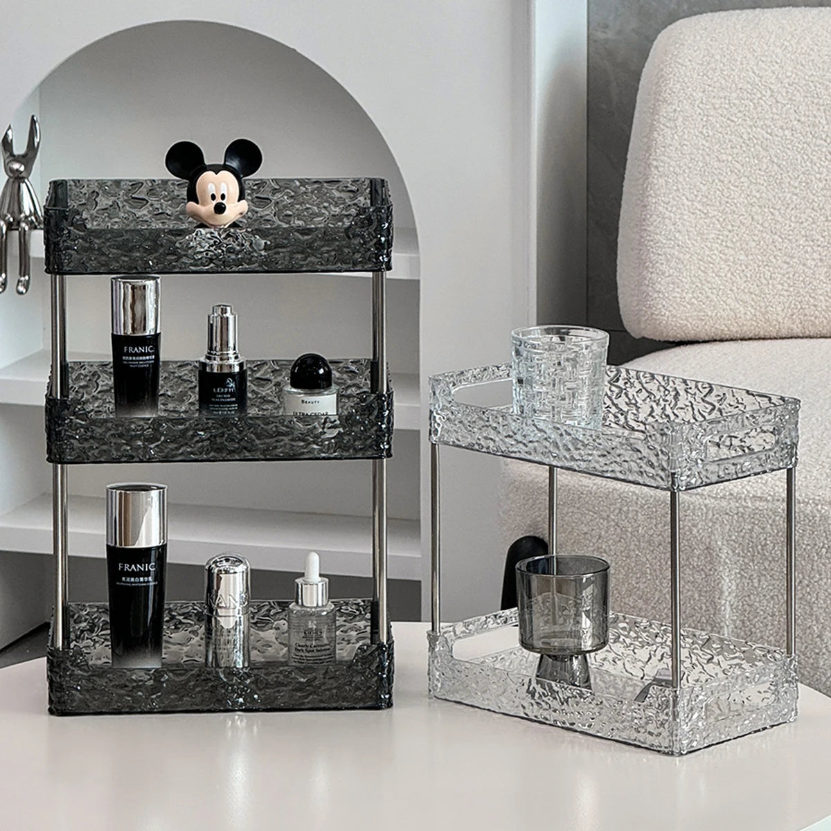 Transparent Acrylic Shower Organizer Three-Tier Shelves