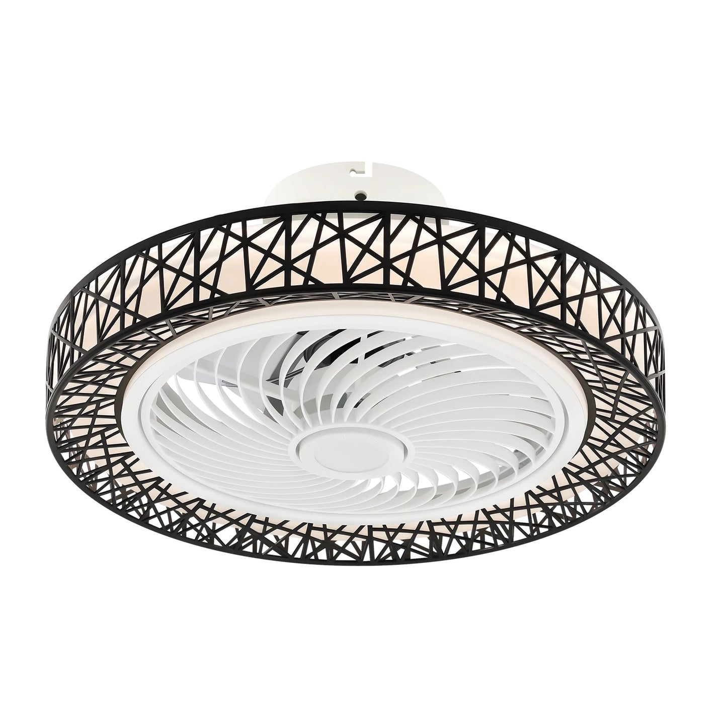 Bird's Nest Ceiling Fan Light 48W LED 3 Color Temperature 6 Wind Speed 1/2/4/8H Timer Pure Copper Motor Reversible Fan Remote Control Fan Lamp For Bedroom Living Room