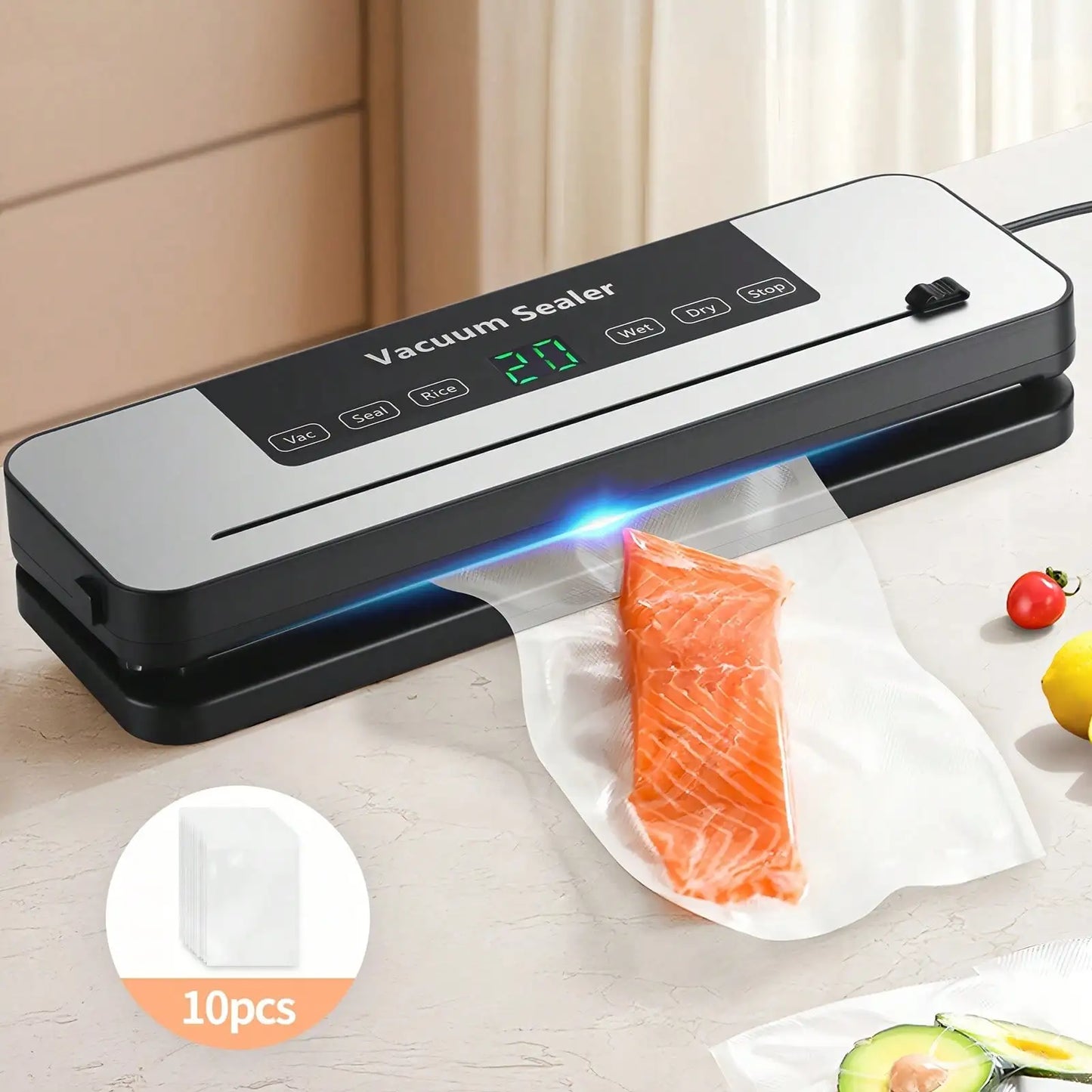 AEHOME Food Vacuum Sealer Machine With Dry And Moist Modes