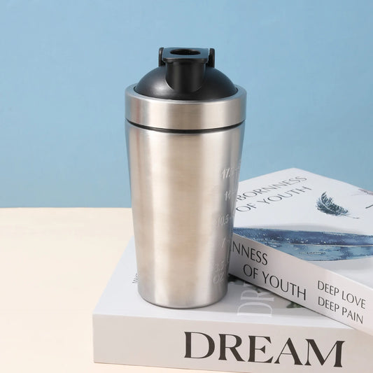 Stainless Steel Protein Shaker Cup Portable Fitness Bottle