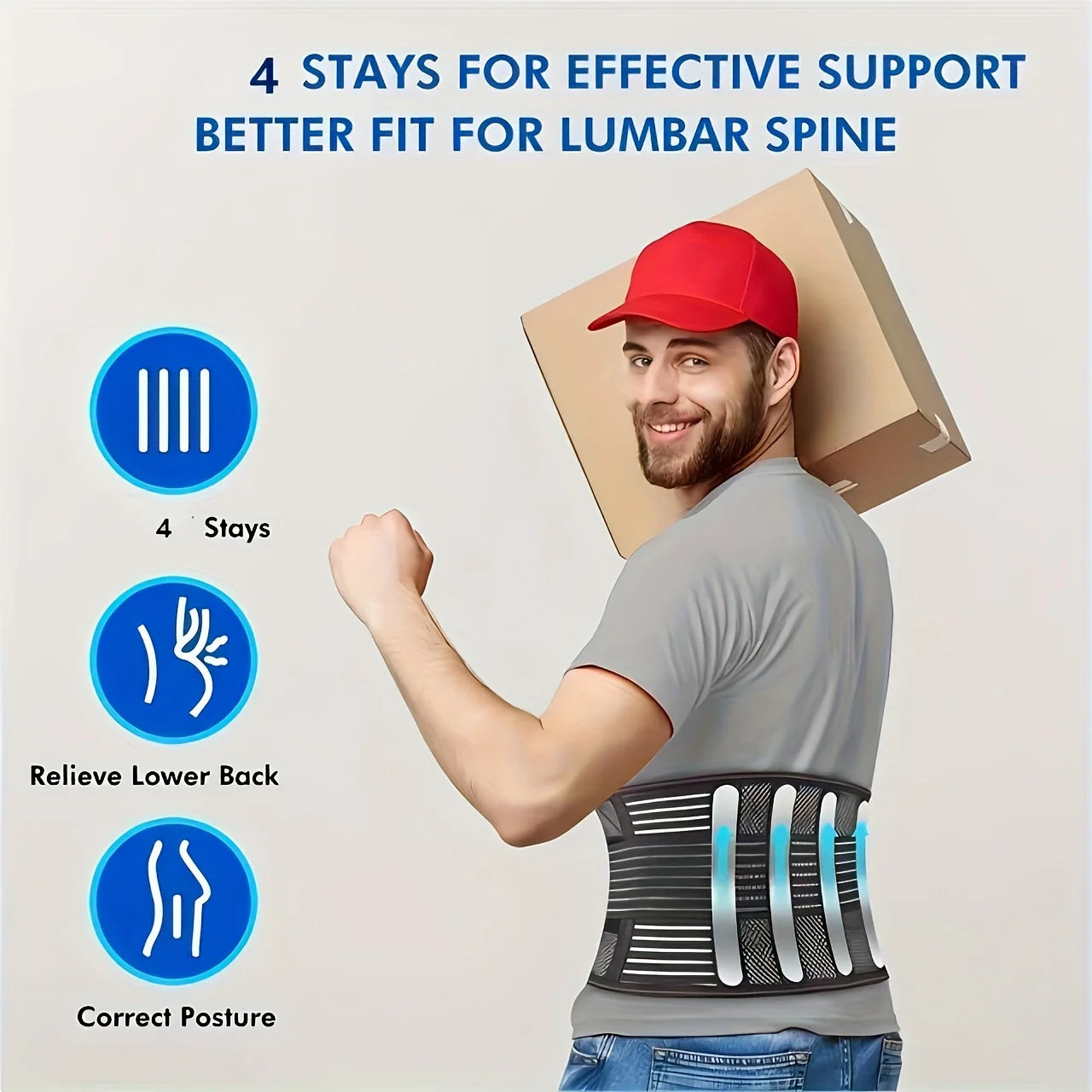 Lumbar Back Brace for Pain Relief and Back Support Belt