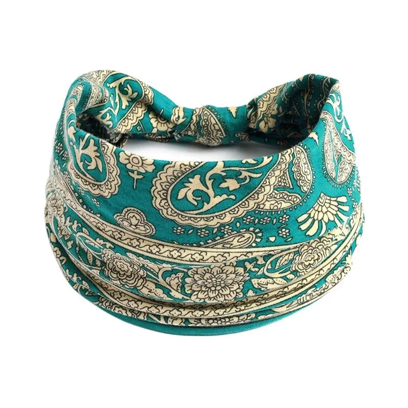 Bohemian Yoga Hairpie Sweat Absorbing Elastic Cotton Headband For Women