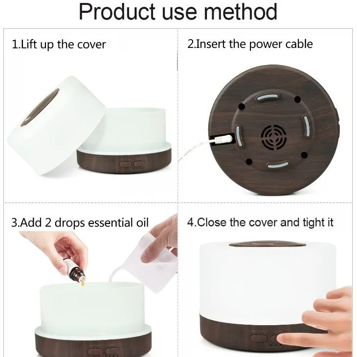 Ultrasonic Essential Oil Diffuser With LED Night Light