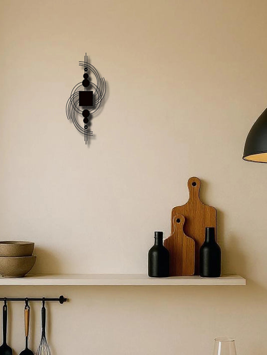 Geometric Metal Wall Art Abstract Circular and Square Sculpture Decor
