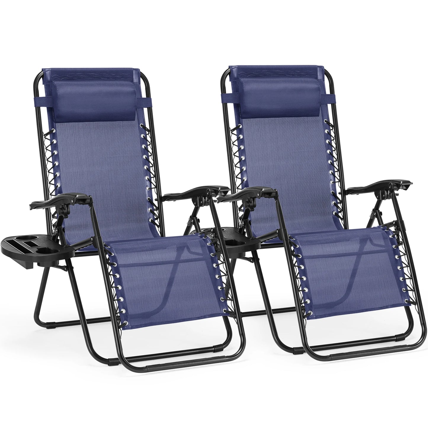 JHK Zero Gravity Two-Person Portable Recliners With Cup Holders