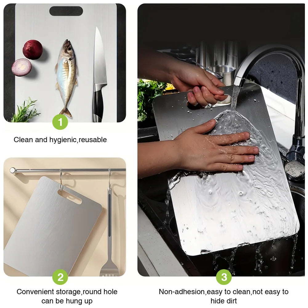 Alloet Double Sided Titanium Cutting Board With Handle