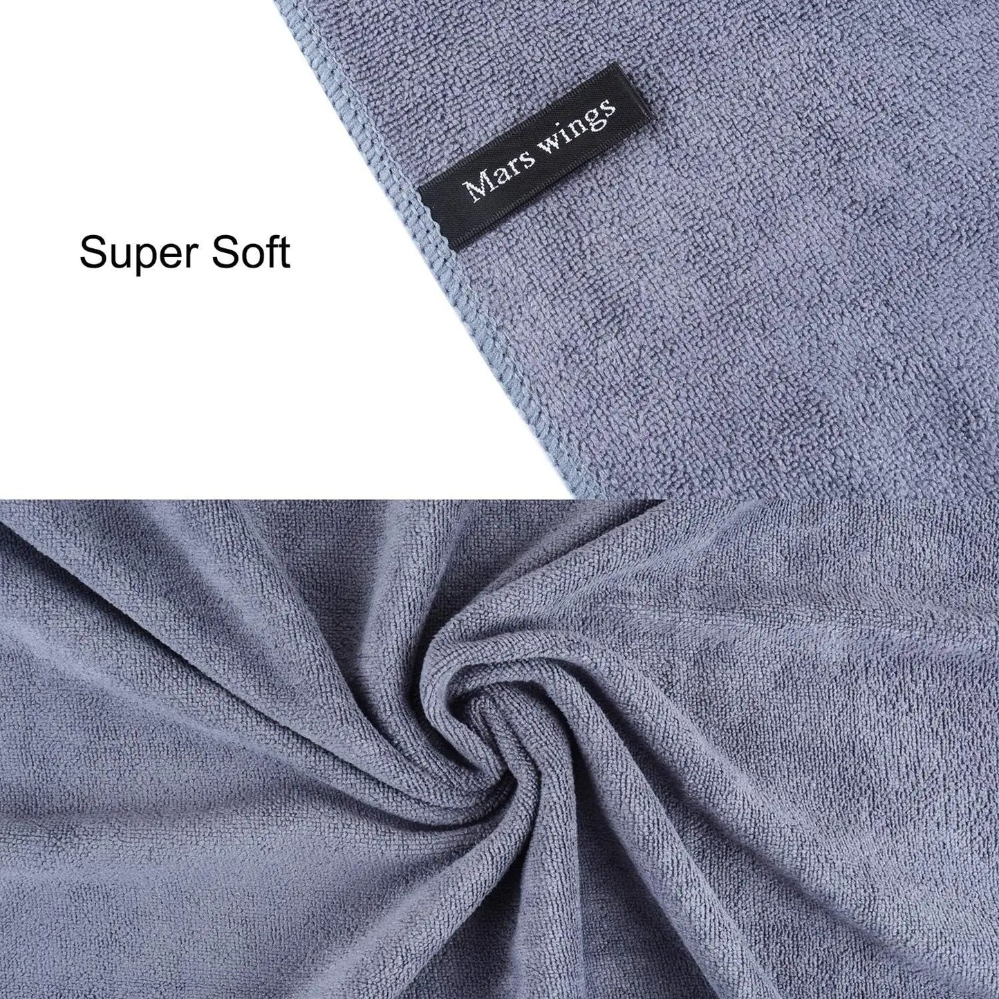 Premium Microfiber Bath Towels 2 Pack for Home and Travel