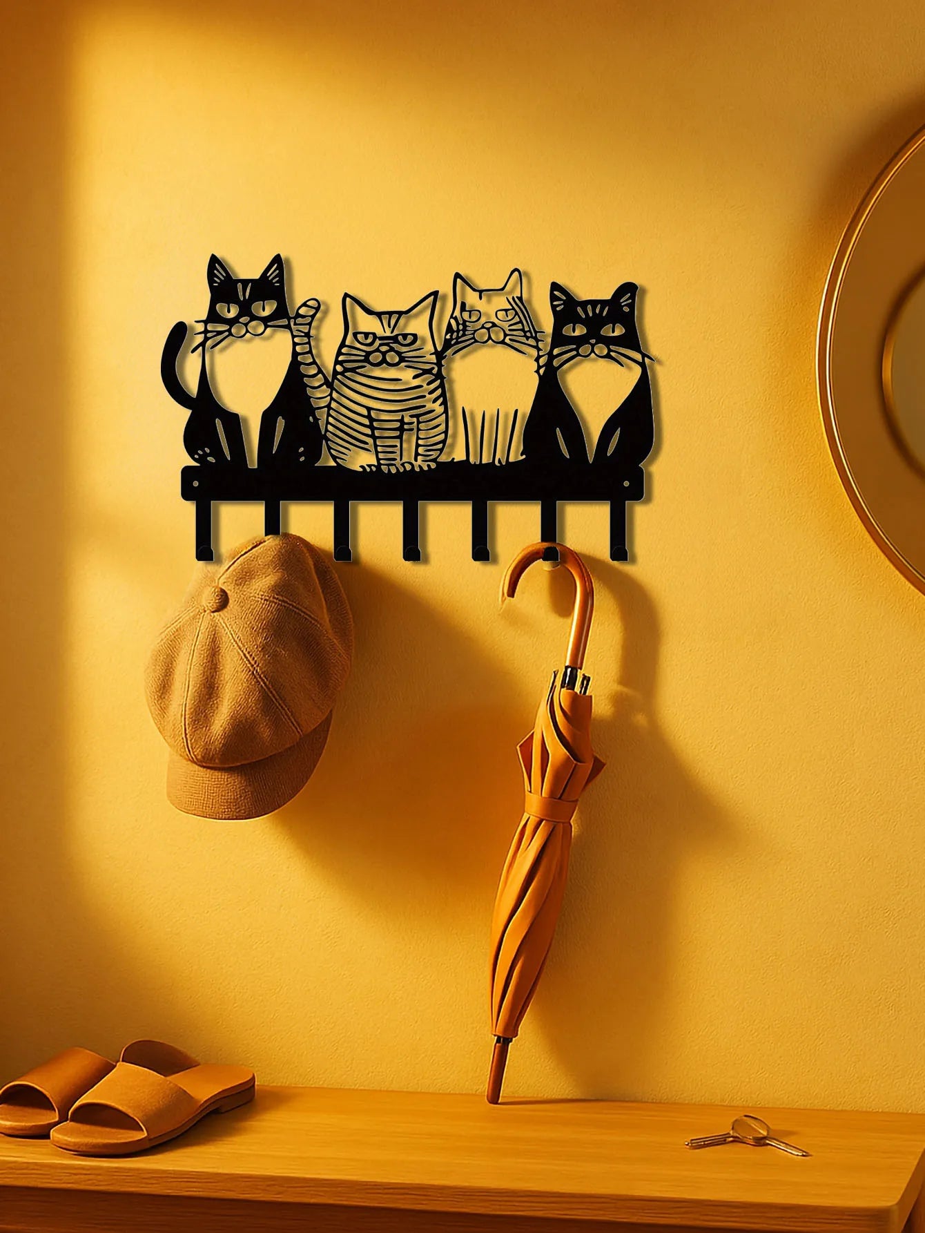 Cat Wall Hook Cute Kitty Decor Strong Metal Wall Hook