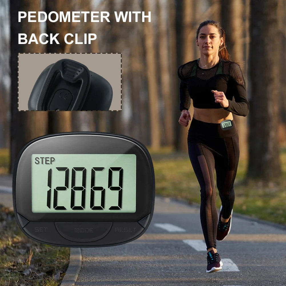 Clip On Pedometer Digital Display Step Tracker For Adults And Seniors