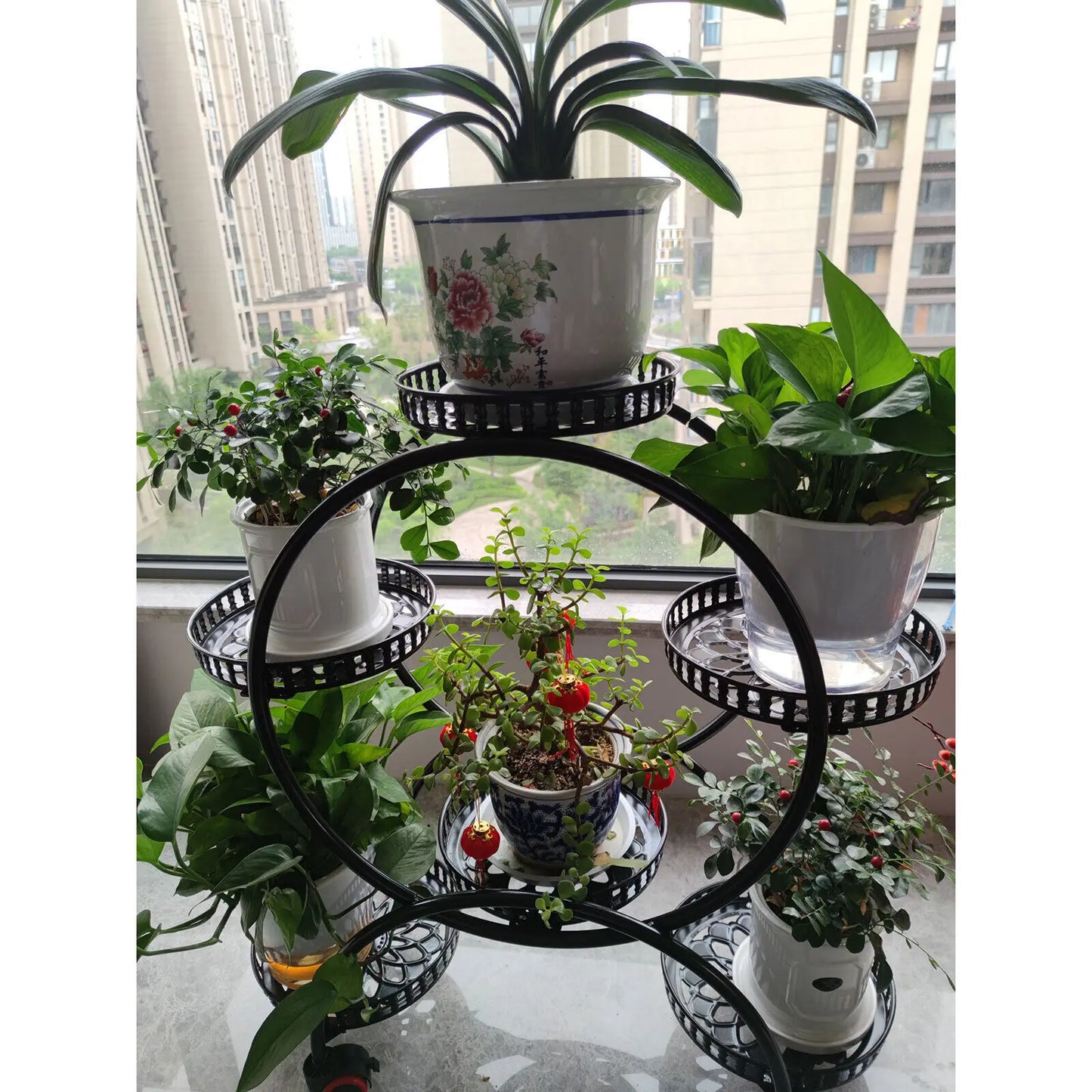 Bymaocar 6 Tier Metal Plant Stand Pot Rack Indoor Outdoor