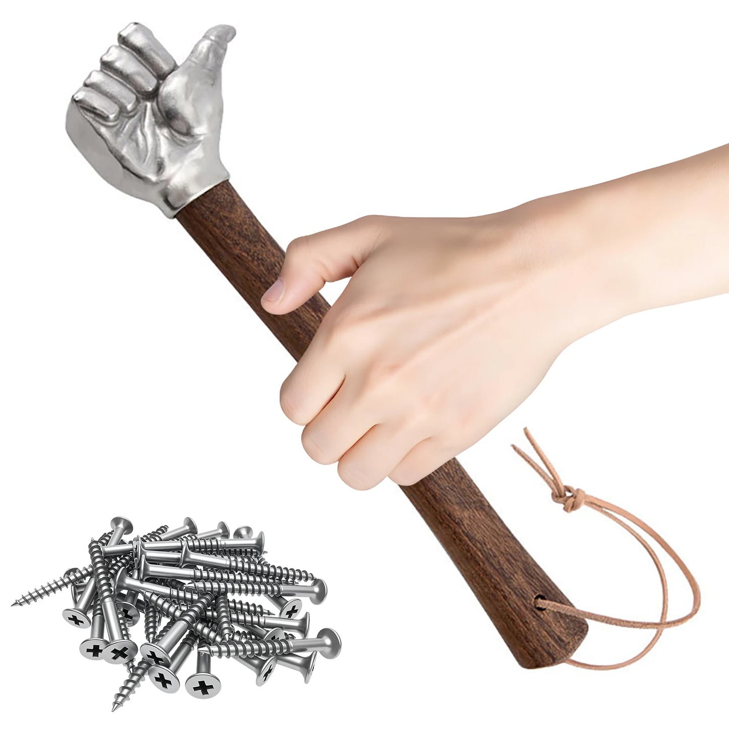 Multifunctional Stainless Steel Hammer With Wooden Handle