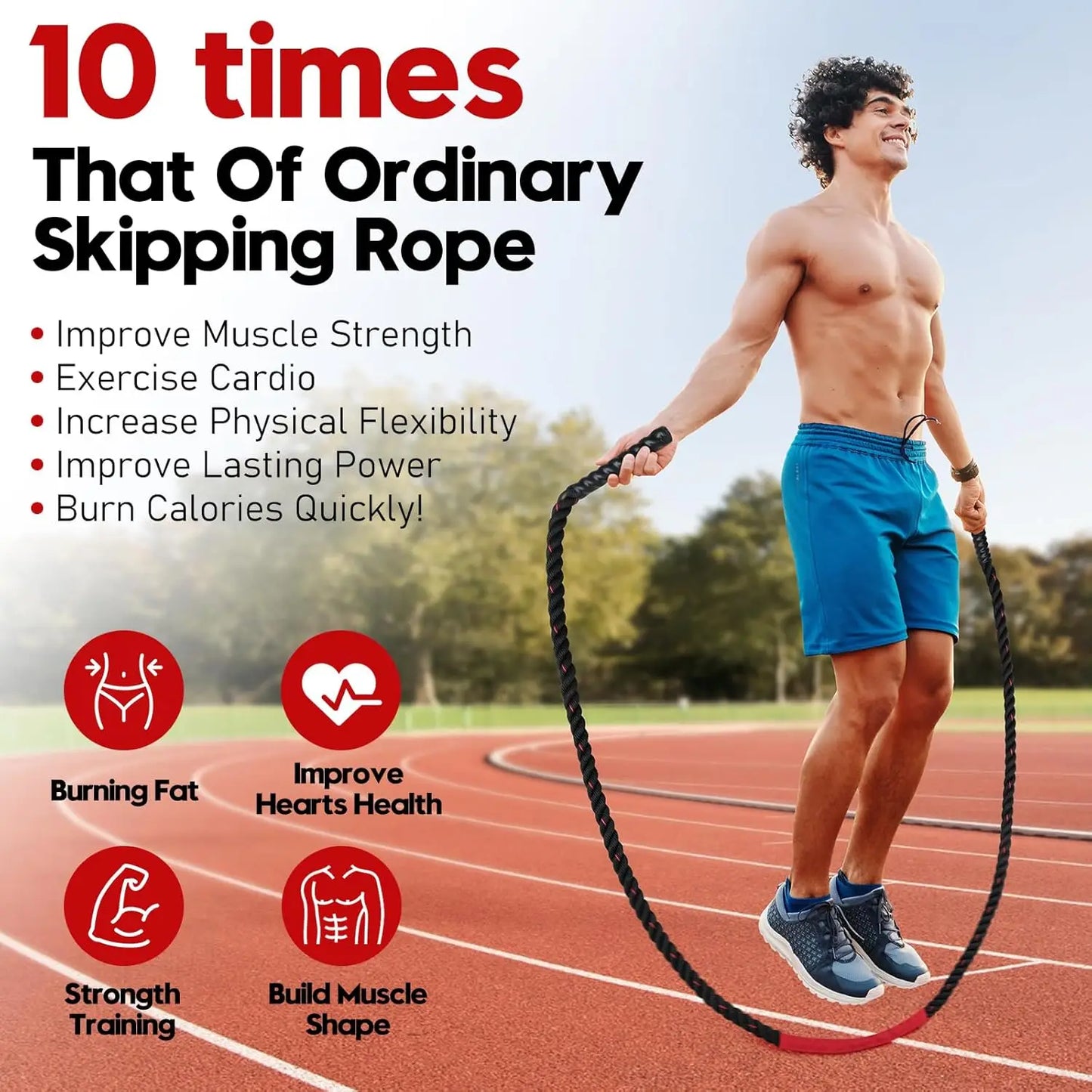 Weighted Jump Rope For Adults 3lb 4lb 5lb Training
