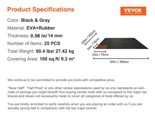 Interlocking EVA Foam Rubber Gym Floor Mats Waterproof