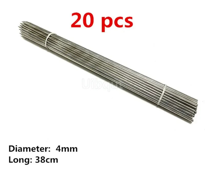 Uibqut Stainless Steel Skewers Set 10 Pack For Barbecue Grilling