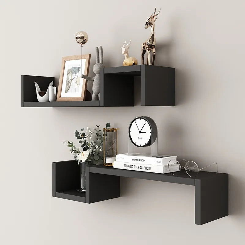 Two Piece Wall Shelf Decor Set Minimalist Easy Install