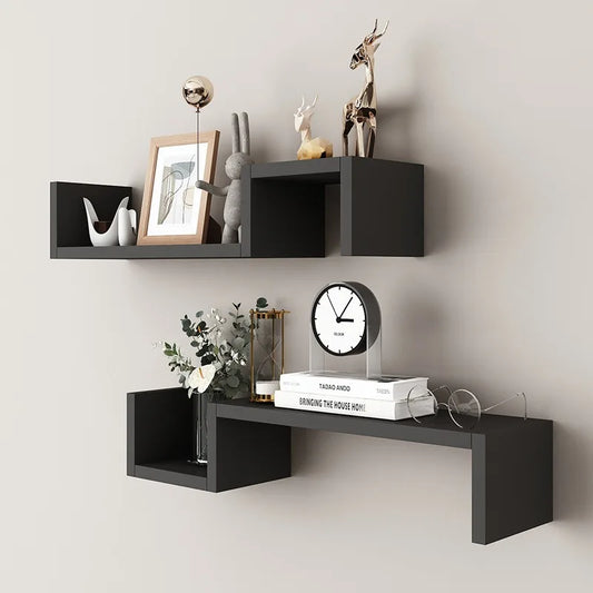 Two Piece Wall Shelf Decor Set Minimalist Easy Install