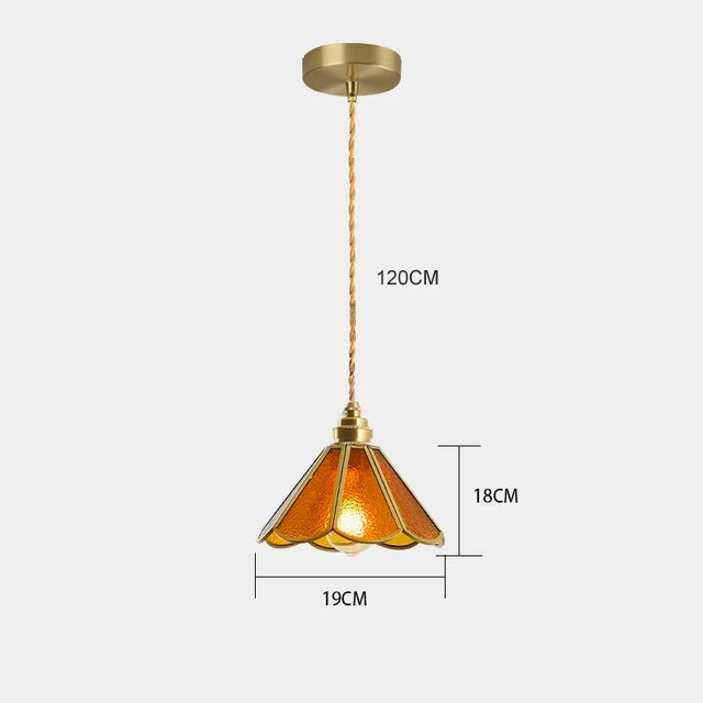 New Retro Copper Tiffany Wall Lamp Simple Reading Light Hanging Villa Bedroom Corridor Living Room Decorative Light Chandeliers