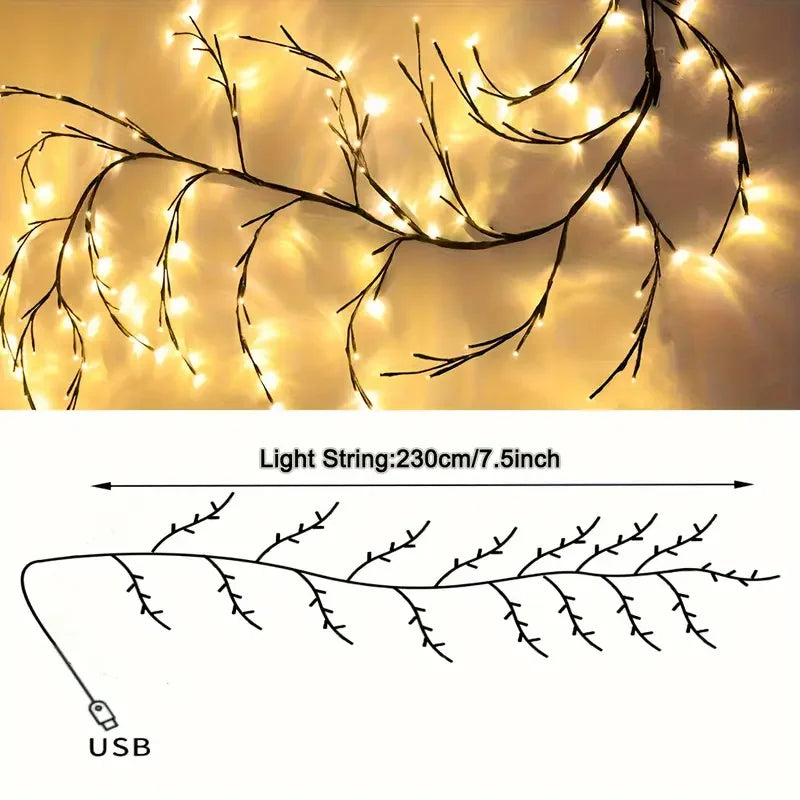 NONECN 7.5ft USB Powered Christmas LED Branch Lights Indoor Decor