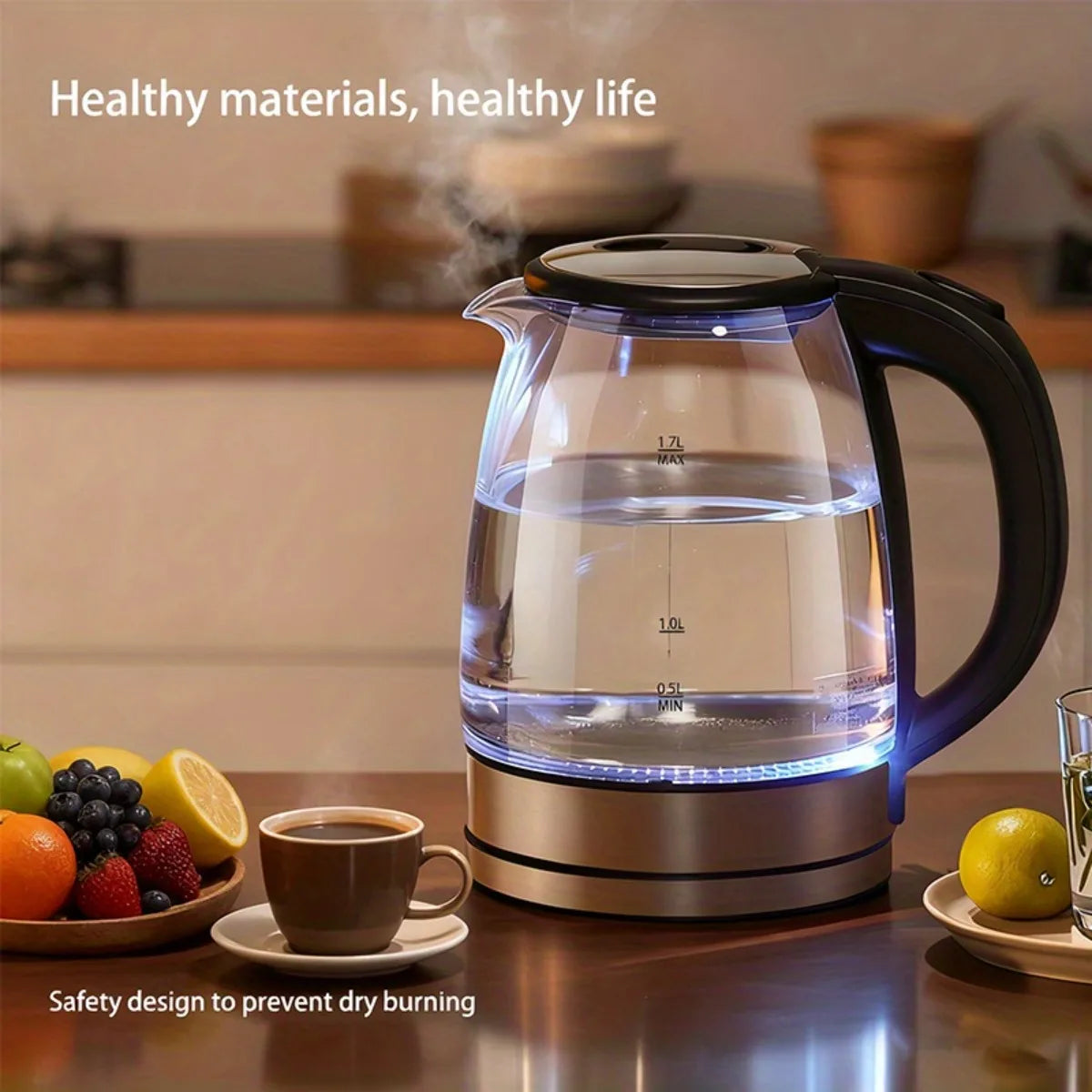 AEHOME Glass Electric Kettle 1000W Anti Dry Burn Tech